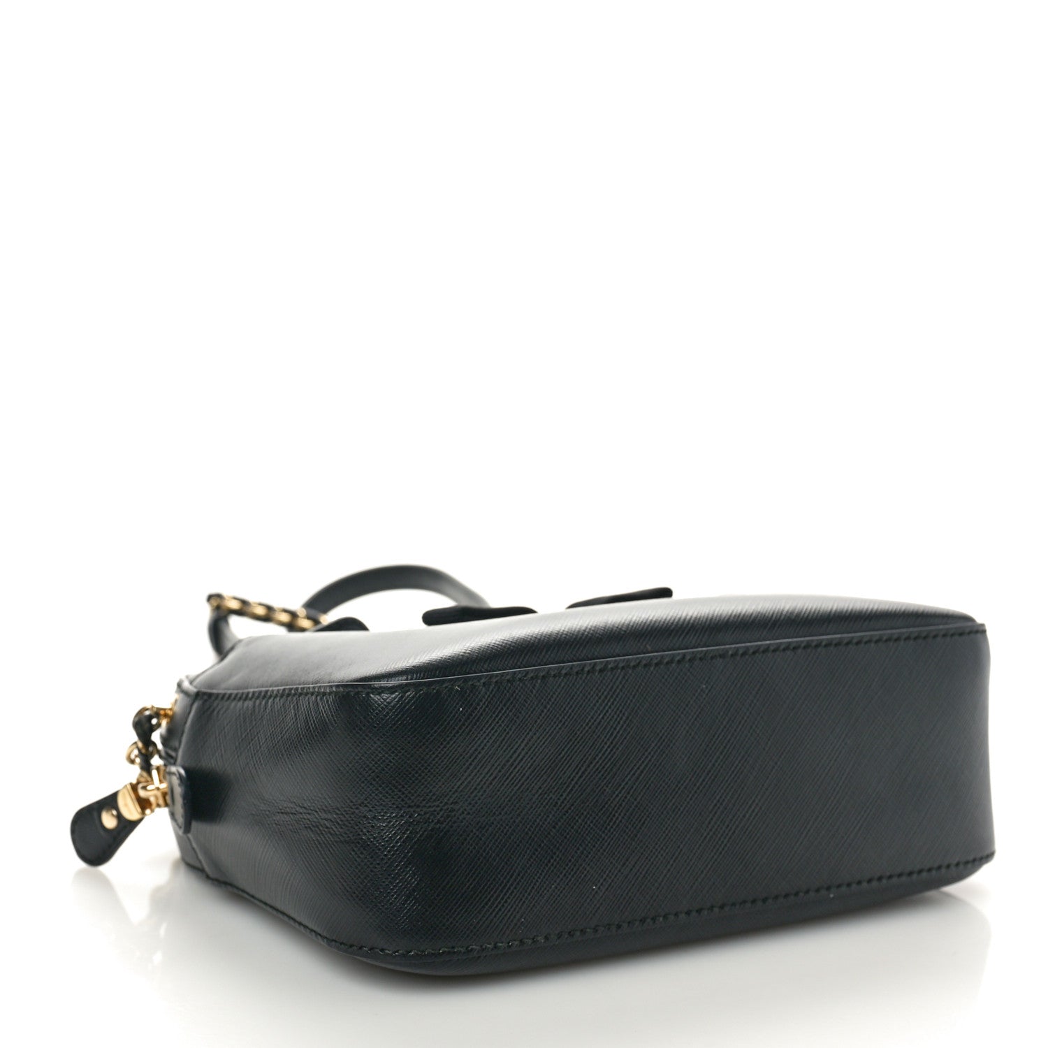 Salvatore Ferragamo Hammered Calfskin Lydia Bow Camera Bag Black 4 of 10