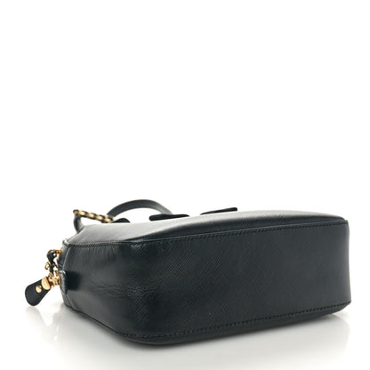 Salvatore Ferragamo Hammered Calfskin Lydia Bow Camera Bag Black 4 of 10