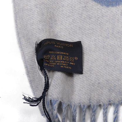 Louis Vuitton Cashmere Monogram Studdy Reykjavik Scarf Denim 3 of 3