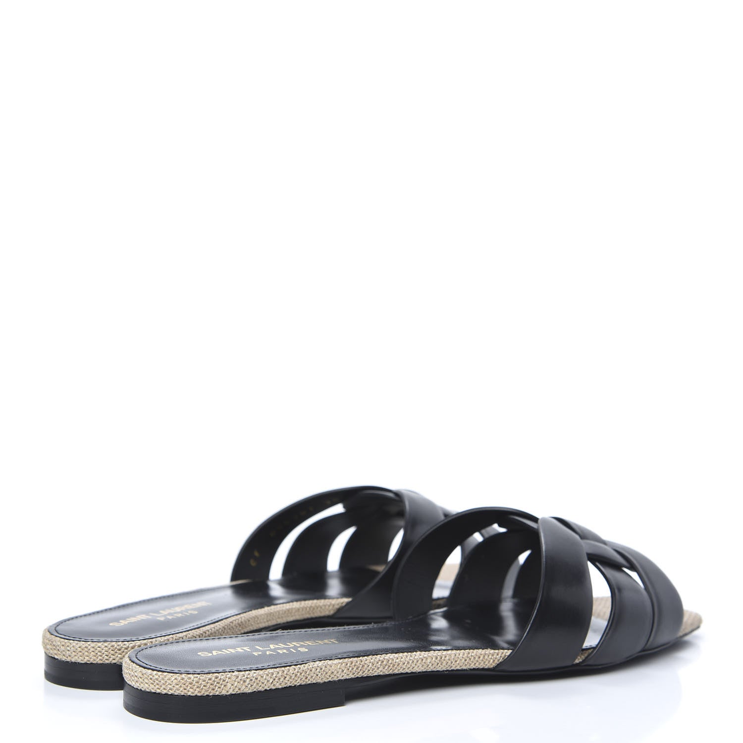 Saint Laurent Calfskin Nu Pied 05 Slide Sandals 38.5 Black 4 of 9