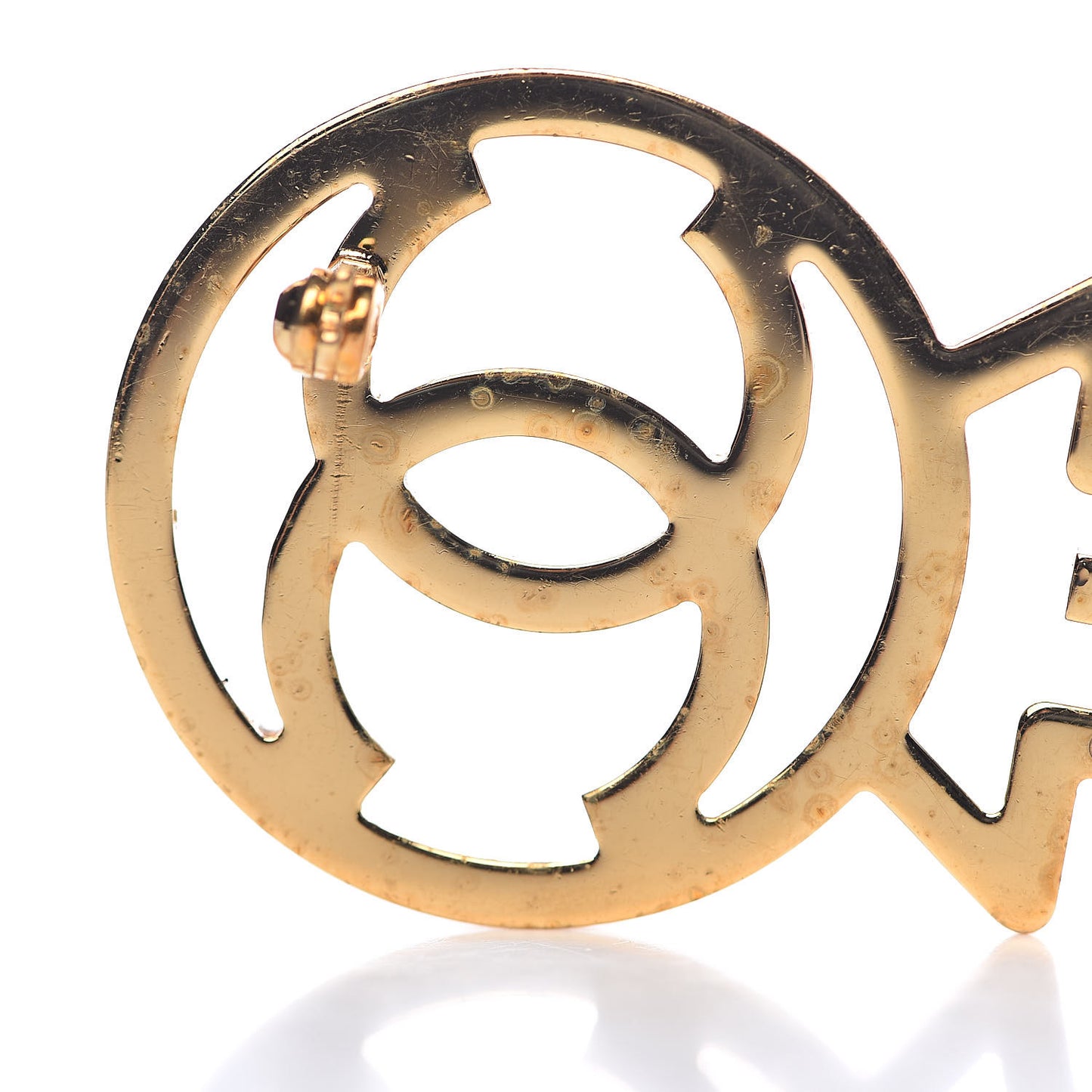 Crystal CC Key Brooch Black Gold