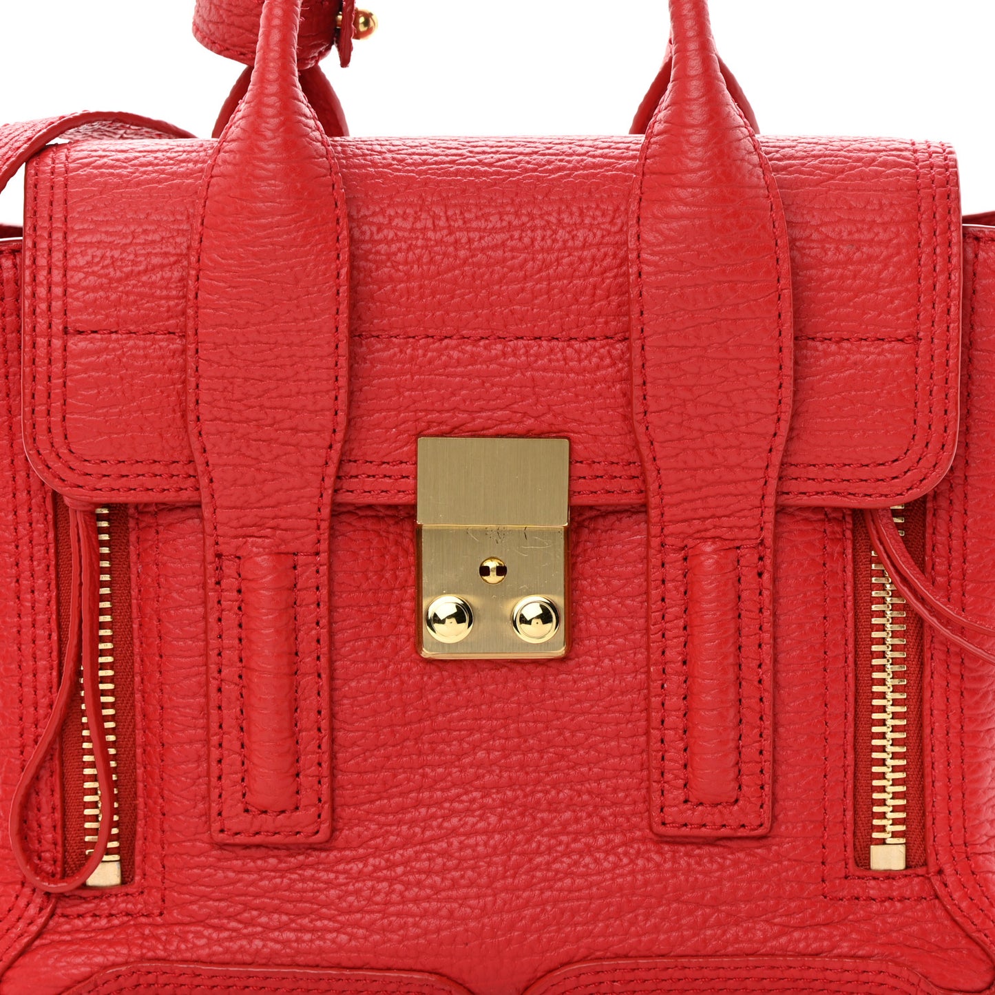 Textured Calfskin Mini Pashli Satchel Red