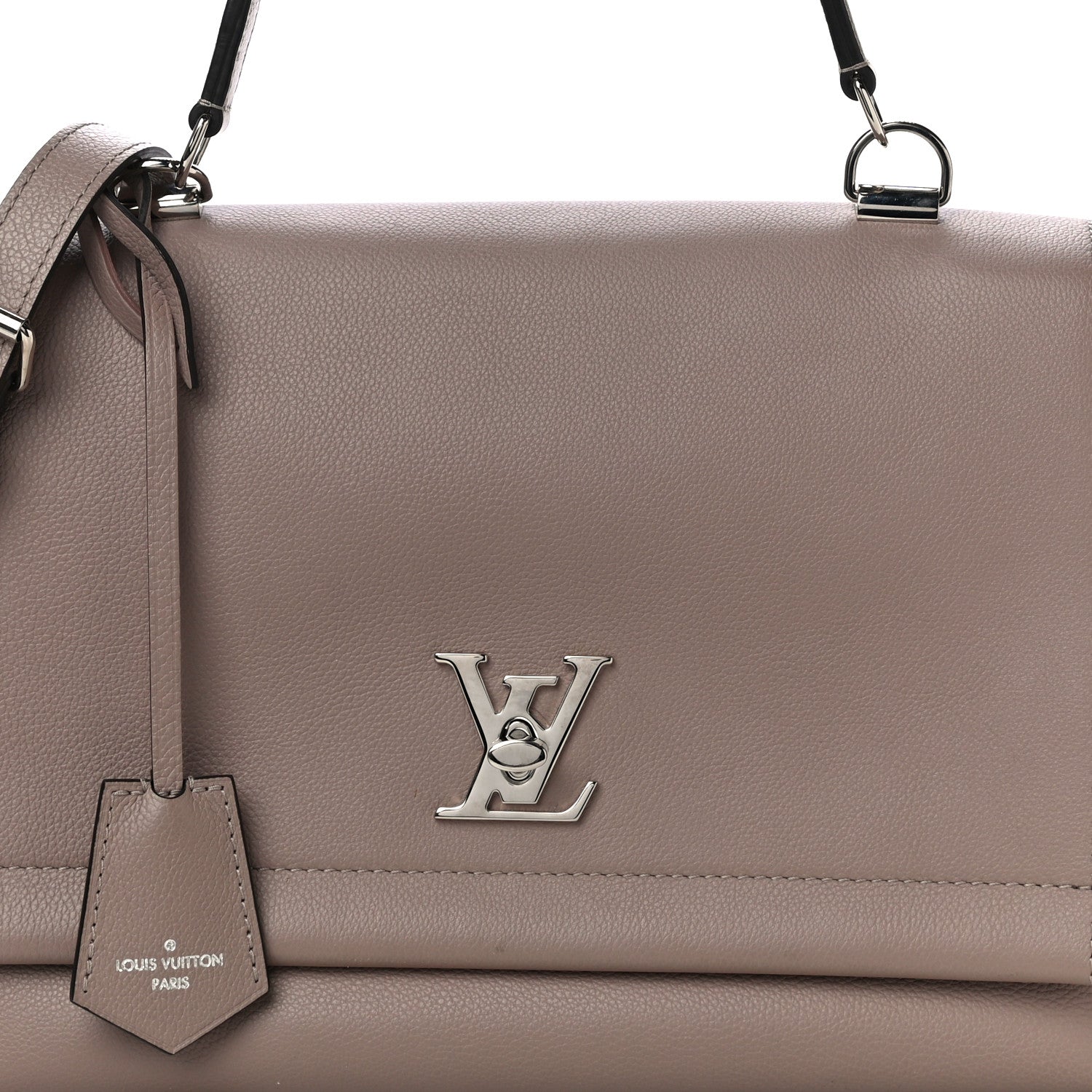 Louis Vuitton Soft Calfskin Lockme II Top Handle Taupe Glace 5 of 9