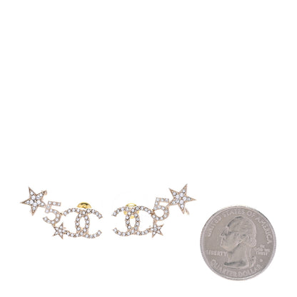 Chanel Crystal Star 5 CC Earrings Gold 2 of 5
