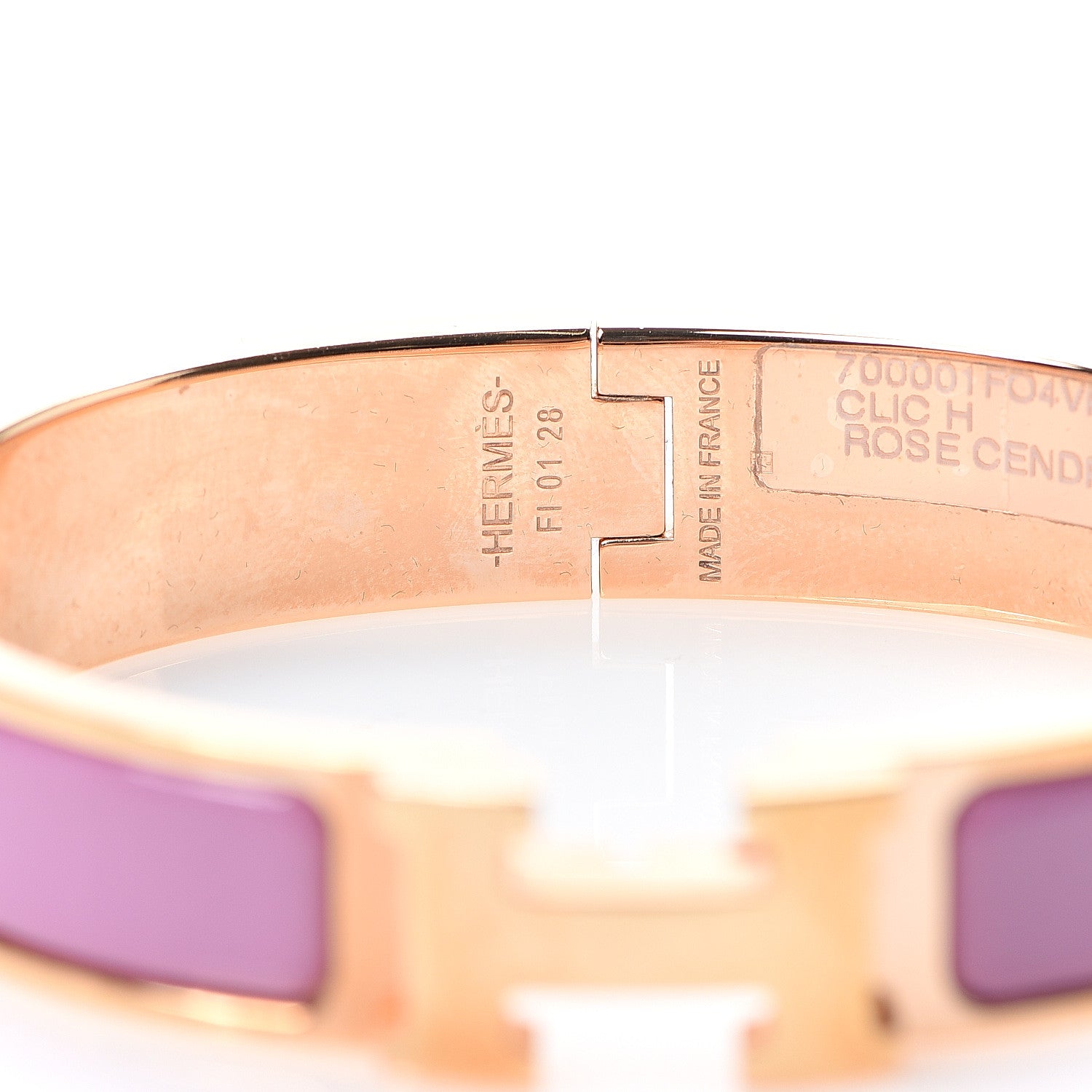 Hermes Enamel Narrow Clic Clac H Bracelet PM Rose Cendre 4 of 5