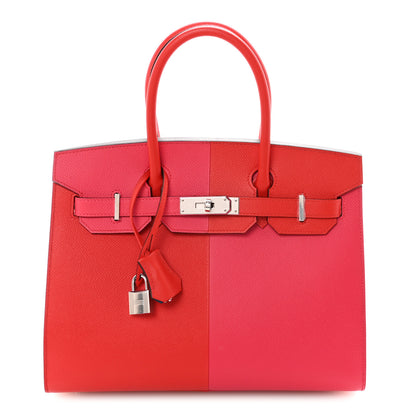 Hermes Epsom Casaque Birkin Sellier 30 Rouge Coeur Rose Extreme Bleu Zanzibar 1 of 11