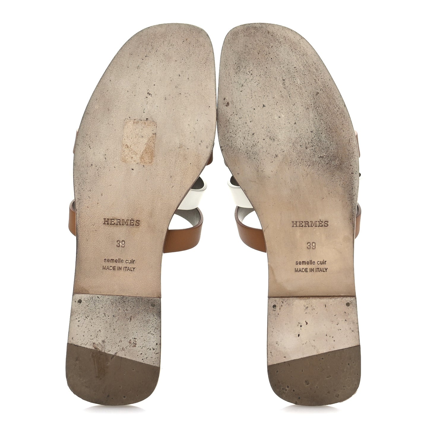 Calfskin Amore Sandals 39 White Naturel