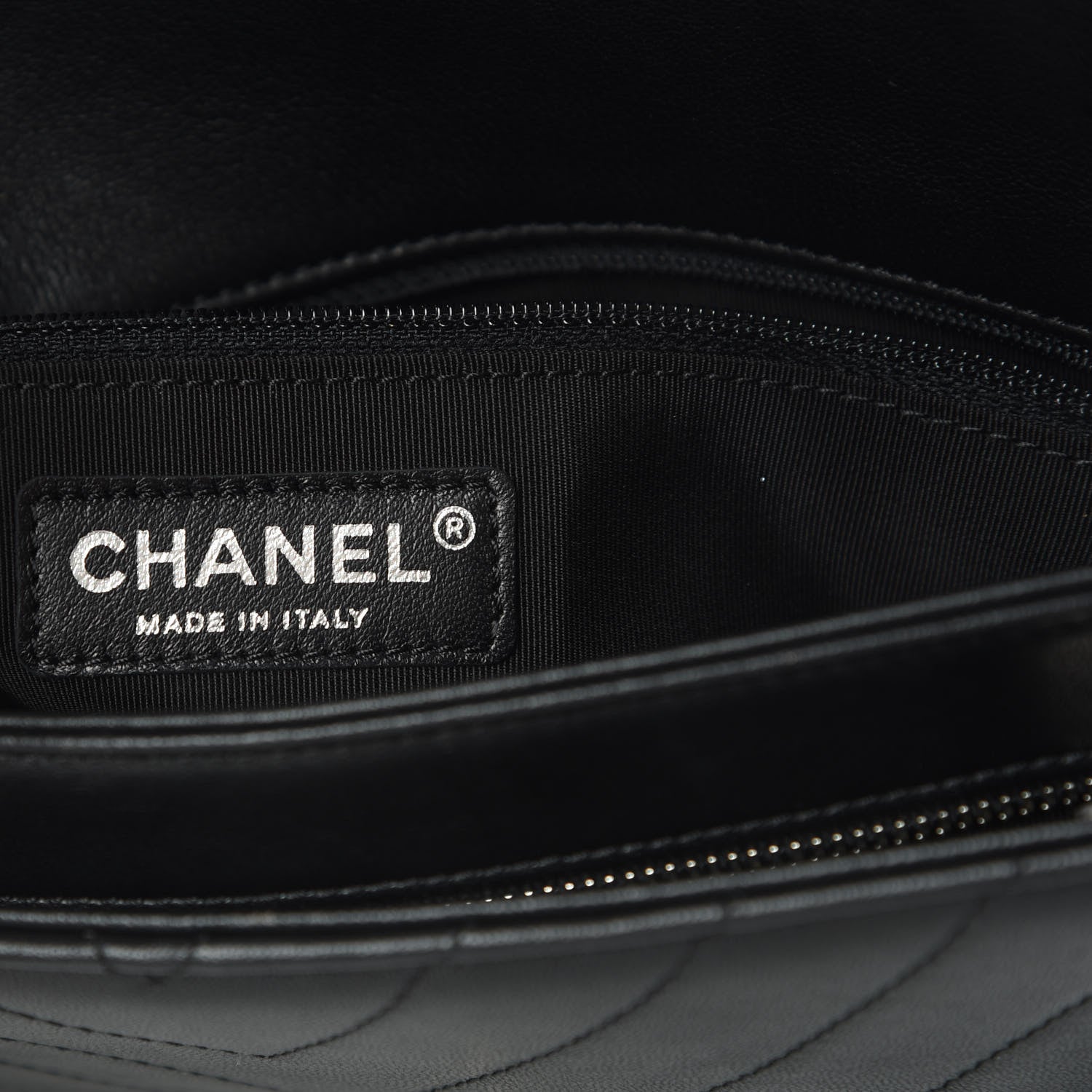 Chanel Lambskin Chevron Quilted Studded Stud Wars Flap Clutch Black 6 of 10