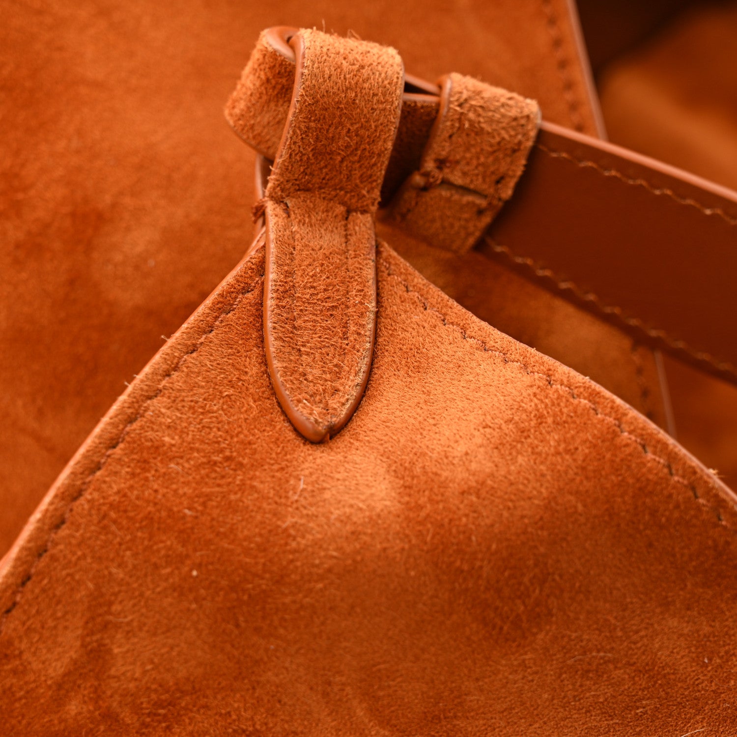 Khaite Suede Calfskin Medium Lotus Tote Caramel 11 of 12