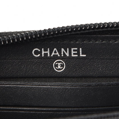 Chanel Calfskin Quilted Small Boy Zip Around Wallet Black 6 of 9