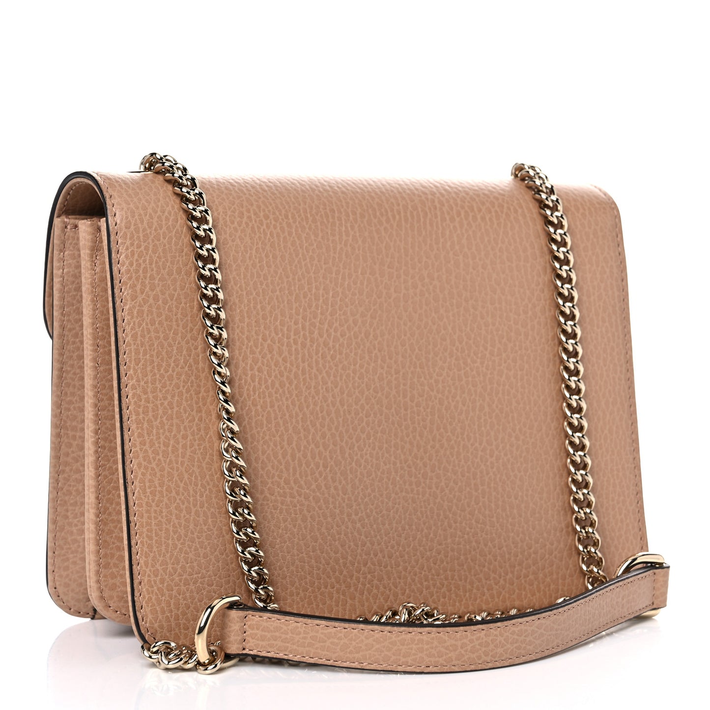 Dollar Calfskin Small Interlocking G Shoulder Bag Camelia