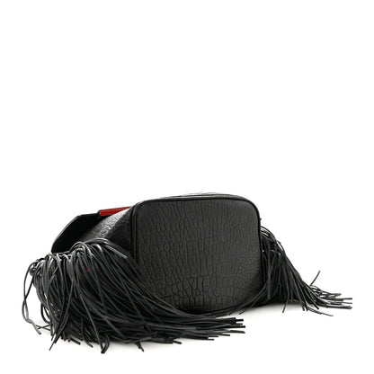 Christian Louboutin Pebbled Calfskin Fringe Lucky L Convertible Backpack Black 4 of 15