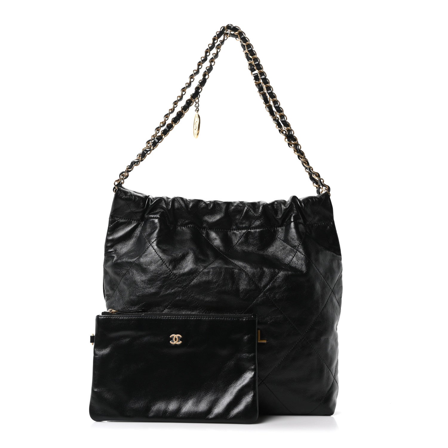 Chanel Shiny Calfskin Quilted Small Chanel 22 Black 3 of 11