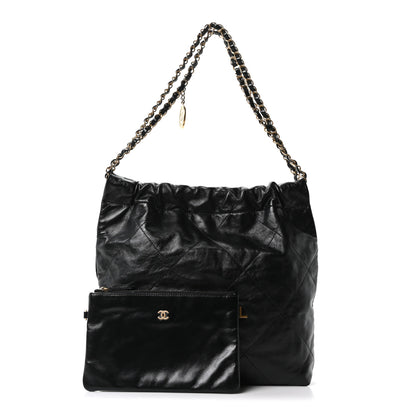 Chanel Shiny Calfskin Quilted Small Chanel 22 Black 3 of 11