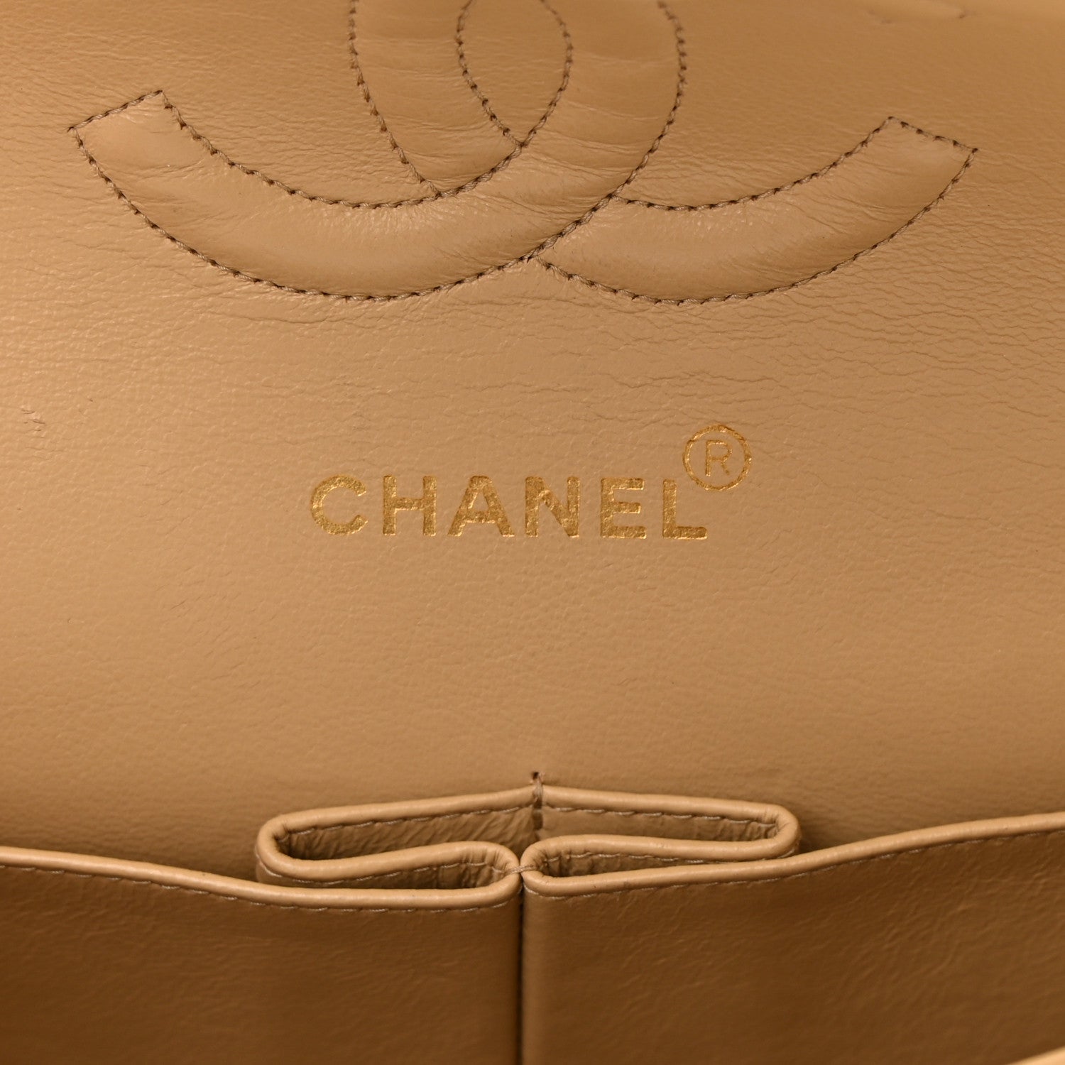 Chanel Lambskin Quilted Medium Double Flap Beige 6 of 26