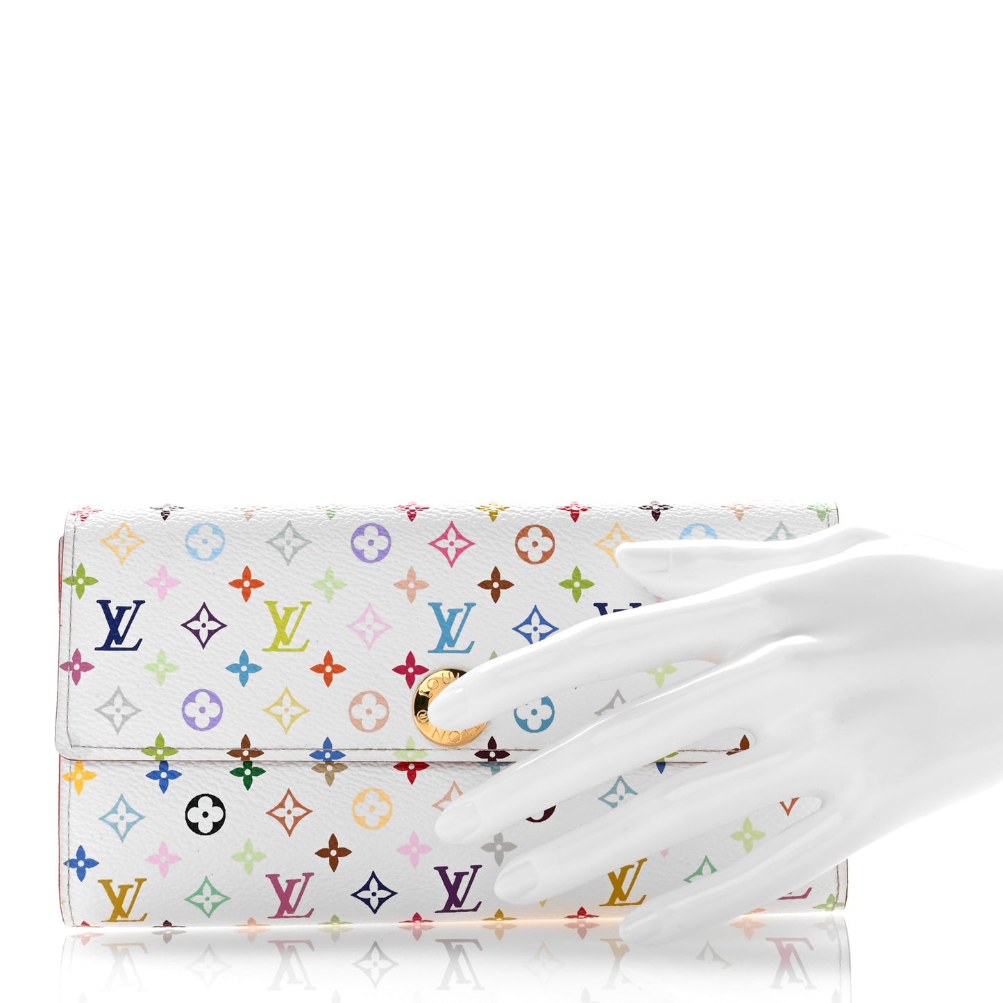 Monogram Multicolor Sarah Wallet White Litchi