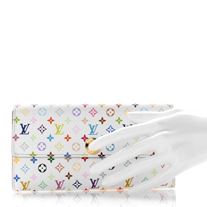 Louis Vuitton Monogram Multicolor Sarah Wallet White Litchi 2 of 9