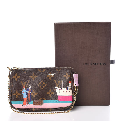 Louis Vuitton Monogram 2016 Christmas Animation Mini Pochette Accessories Rose Ballerine 8 of 8