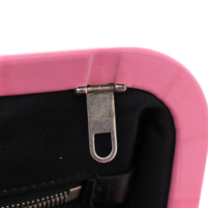Balenciaga Shiny Supple Calfskin Logo Crocodile Embossed XL Cloud Clutch Pink 11 of 12