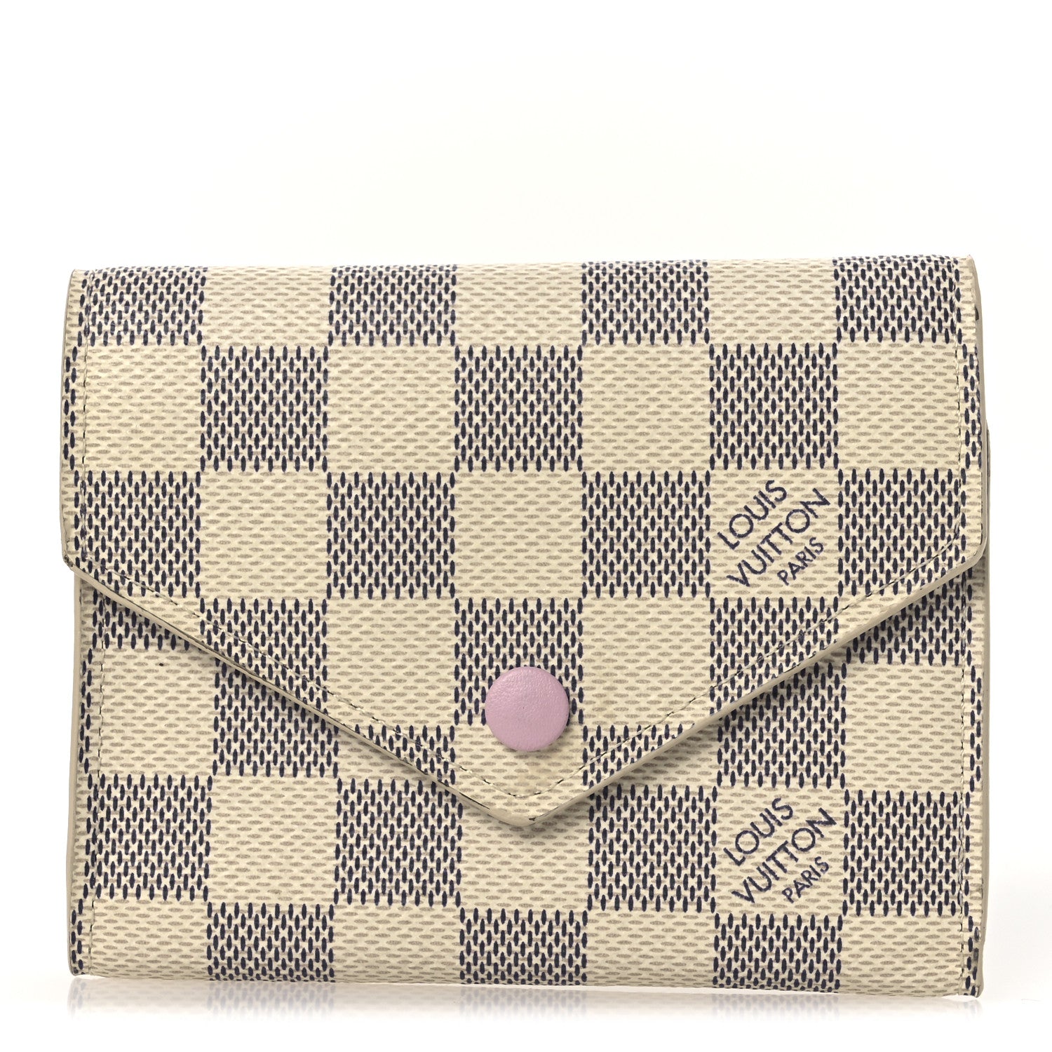 Louis Vuitton Damier Azur Victorine Wallet Rose Ballerine 1 of 9