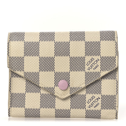 Louis Vuitton Damier Azur Victorine Wallet Rose Ballerine 1 of 9