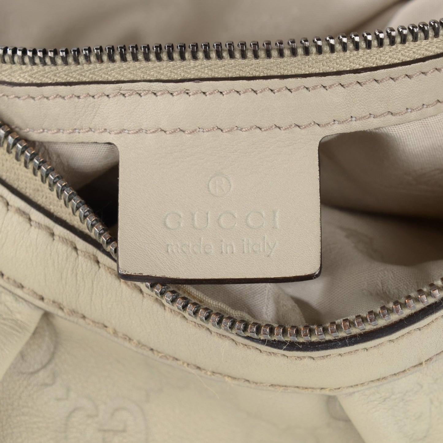 Guccissima Medium Icon Bit Shoulder Bag Off White
