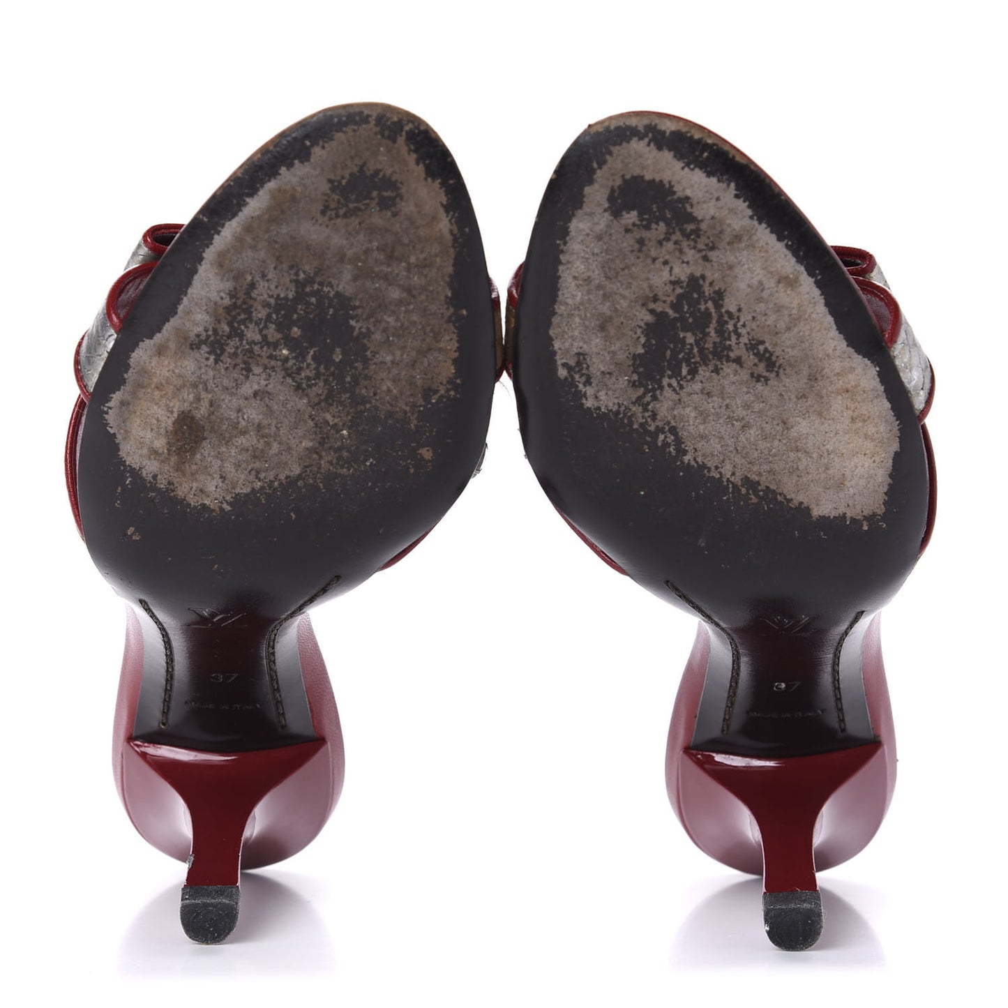 Satin Monogram Bow Mules 37 Marron