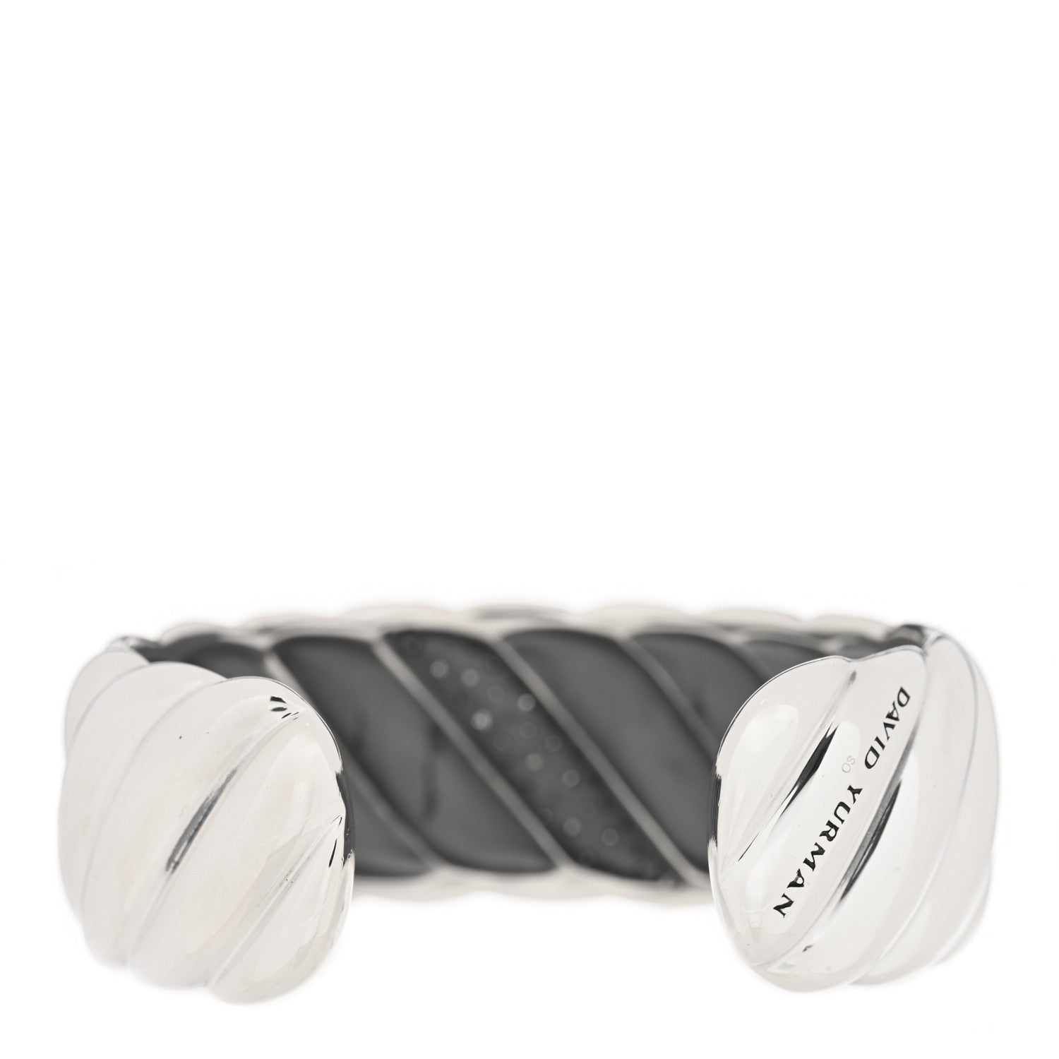 David Yurman Sterling Silver Diamond Midnight Melange Sculpted Cuff Bracelet 2 of 4