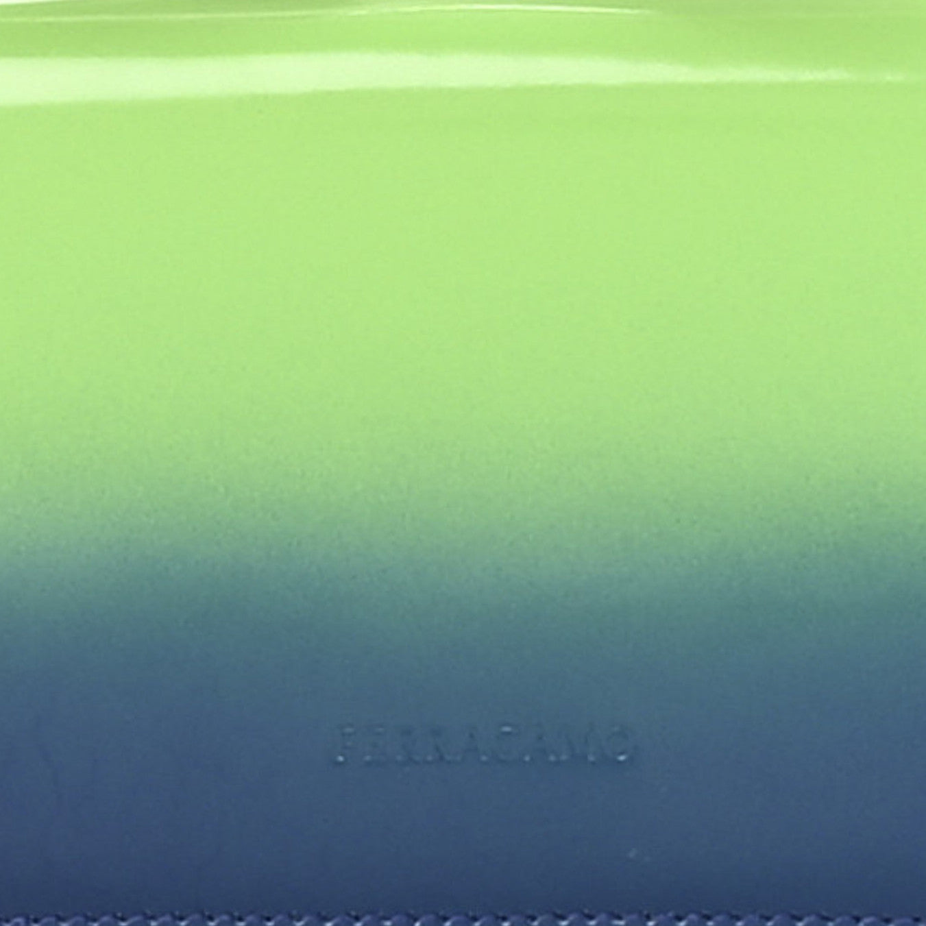 Salvatore Ferragamo Smooth Airbrushed Calfskin Micro Pouch Lime Lapis 8 of 11