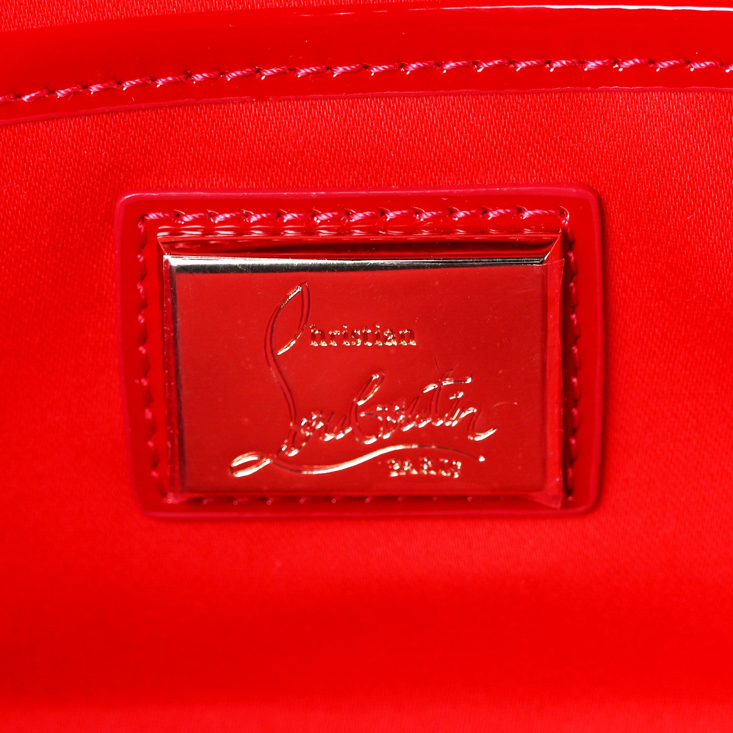 Christian Louboutin Patent So Kate Baguette Clutch Fraise 6 of 11