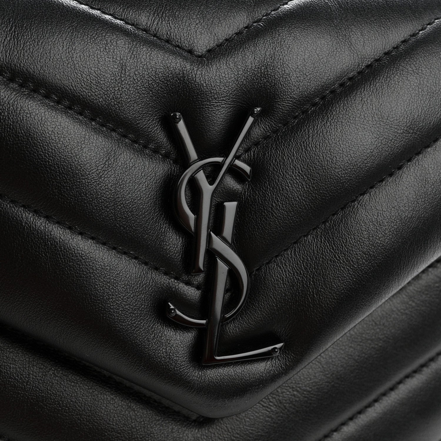 Saint Laurent Calfskin Y Quilted Monogram Monochrome Small Loulou Chain Satchel Black 12 of 12