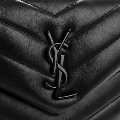 Saint Laurent Calfskin Y Quilted Monogram Monochrome Small Loulou Chain Satchel Black 12 of 12