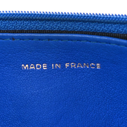 Chanel Crackled Patent Calfskin Puzzle Reissue Wallet On Chain WOC Blue 7 of 15