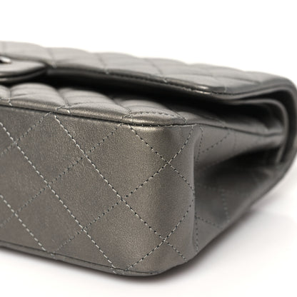 Chanel Metallic Calfskin Quilted Medium Double Flap Ruthenium Ruthenium 10 of 11