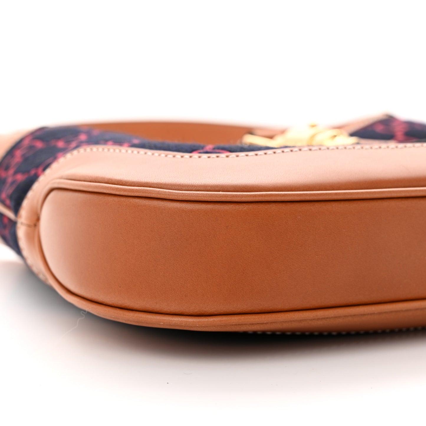 Wool GG Monogram Calfskin Small Jackie 1961 Navy Burgundy