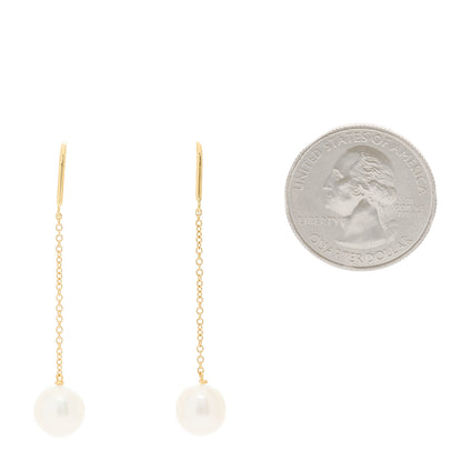 Tiffany 18K Yellow Gold Elsa Peretti Pearls By The Yard Drop Earrings 2 of 4