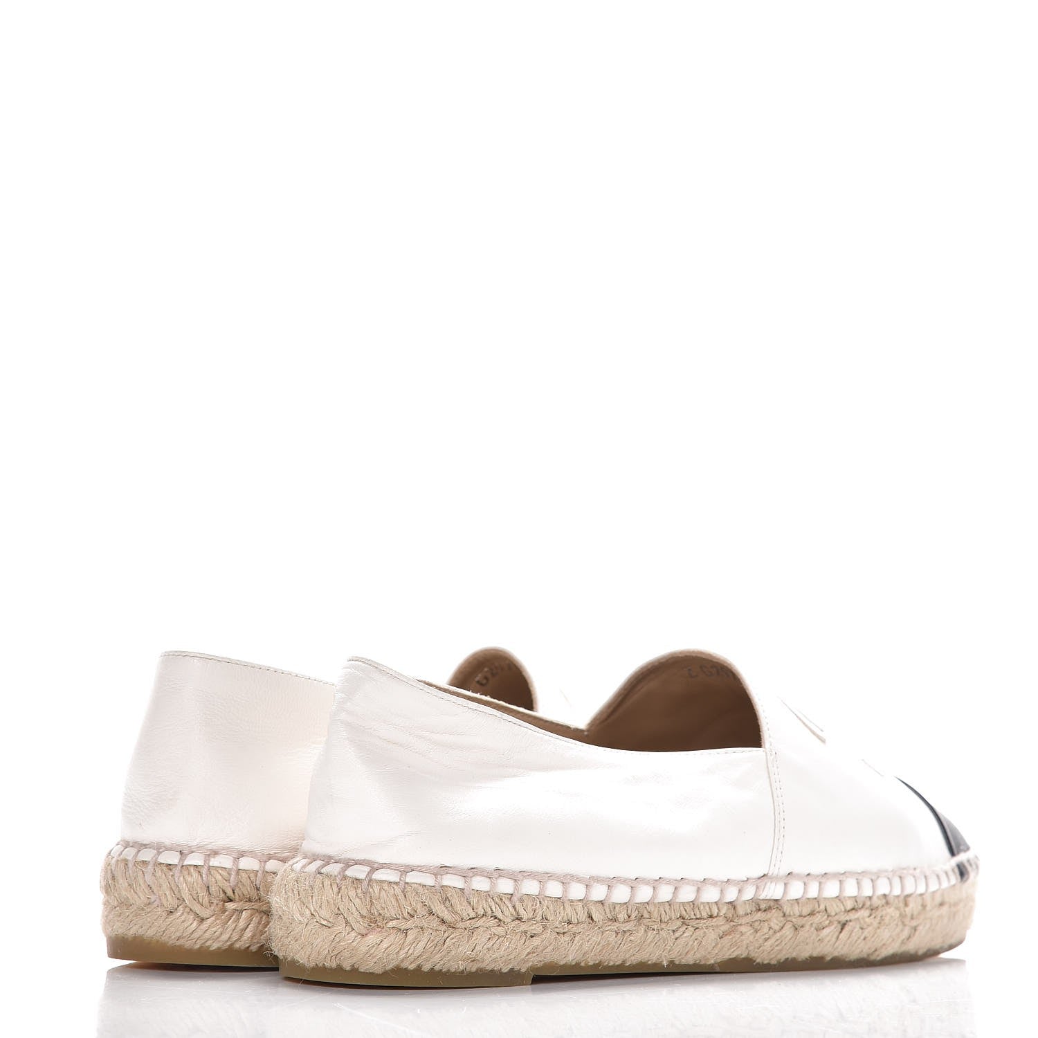 Chanel Lambskin CC Espadrilles 38 White Black 4 of 9