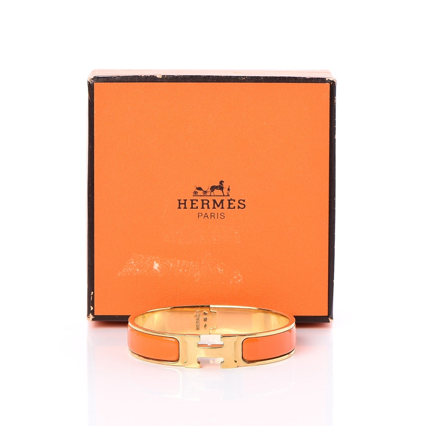 Enamel Narrow Clic Clac H Bracelet PM Orange