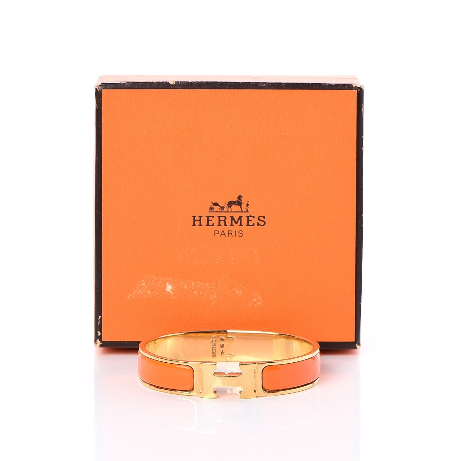 Hermes Enamel Narrow Clic Clac H Bracelet PM Orange 6 of 6