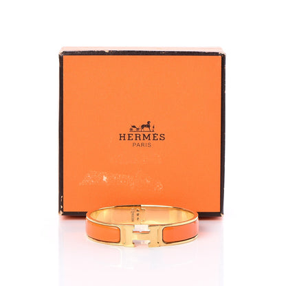 Hermes Enamel Narrow Clic Clac H Bracelet PM Orange 6 of 6
