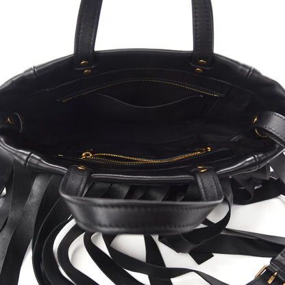 Balenciaga Calfskin XS Fringe Laundry Cabas Black 5 of 10
