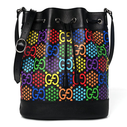 Gucci GG Supreme Monogram Psychedelic Bucket Bag Black 1 of 9