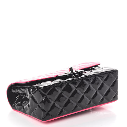 Chanel Patent Calfskin Quilted Bi-Color Mini Rectangular Flap Pink Black 4 of 11