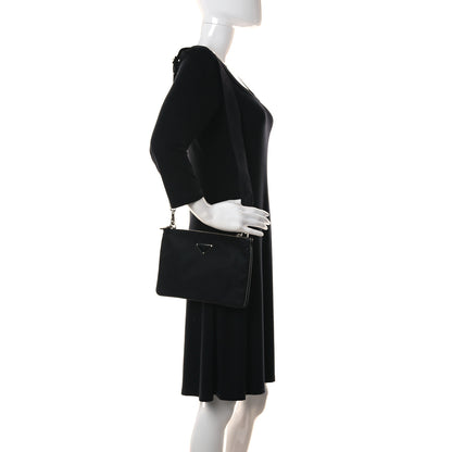 Prada Re-Nylon Saffiano Re-Edition 2000 Double Zip Crossbody Bag Black 2 of 11