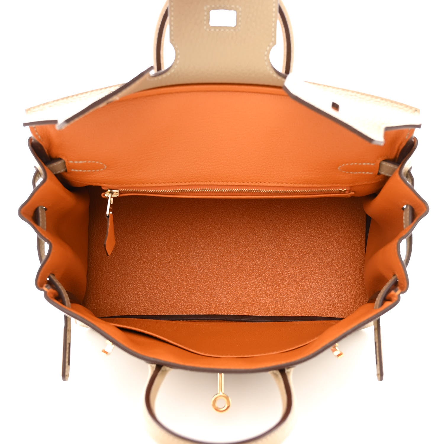 Hermes Togo Horseshoe Birkin 25 Trench Abricot 5 of 10