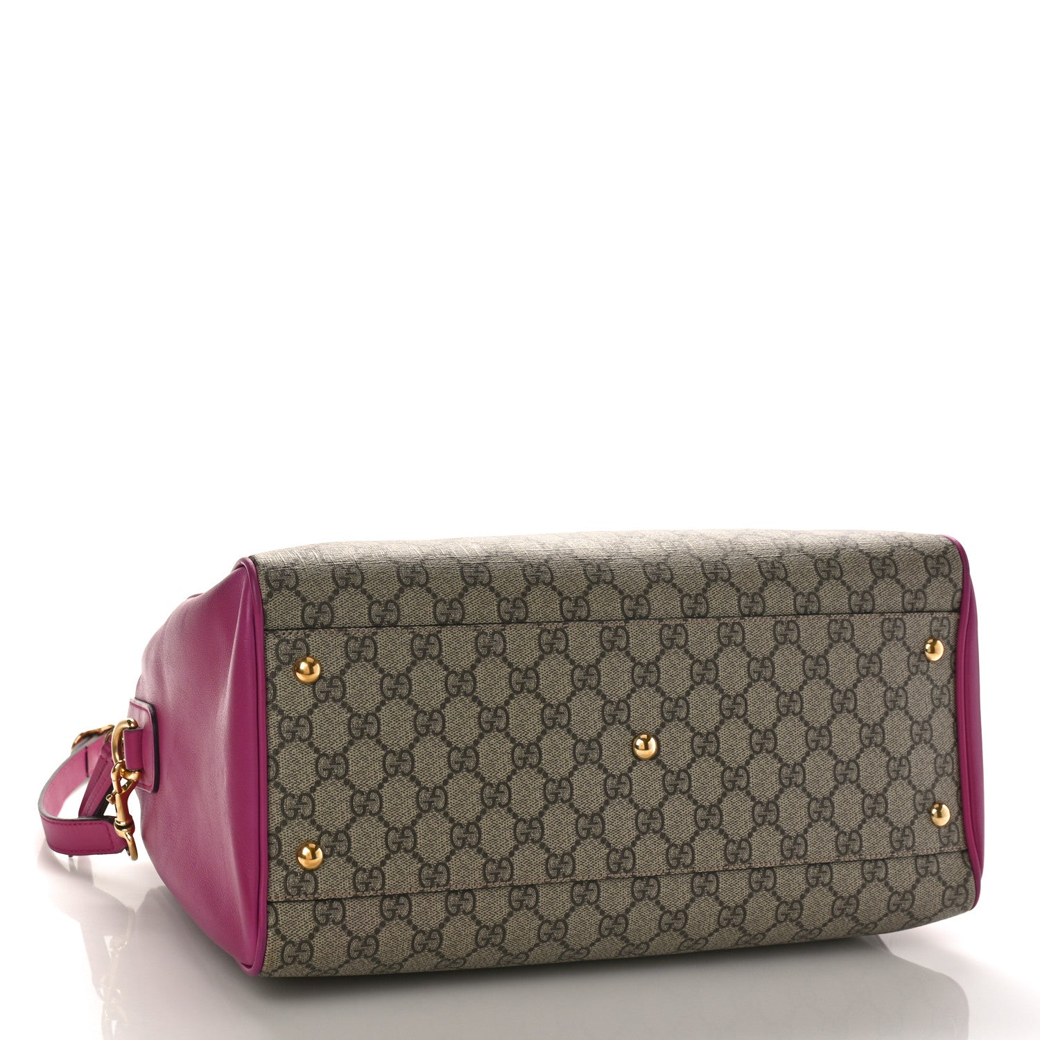 Gucci GG Supreme Monogram Medium Boston Beige Hibiscus Red New Rosette 4 of 10