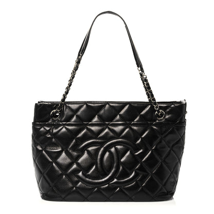 Chanel Caviar Quilted CC Timeless Soft Tote Black 1 of 13