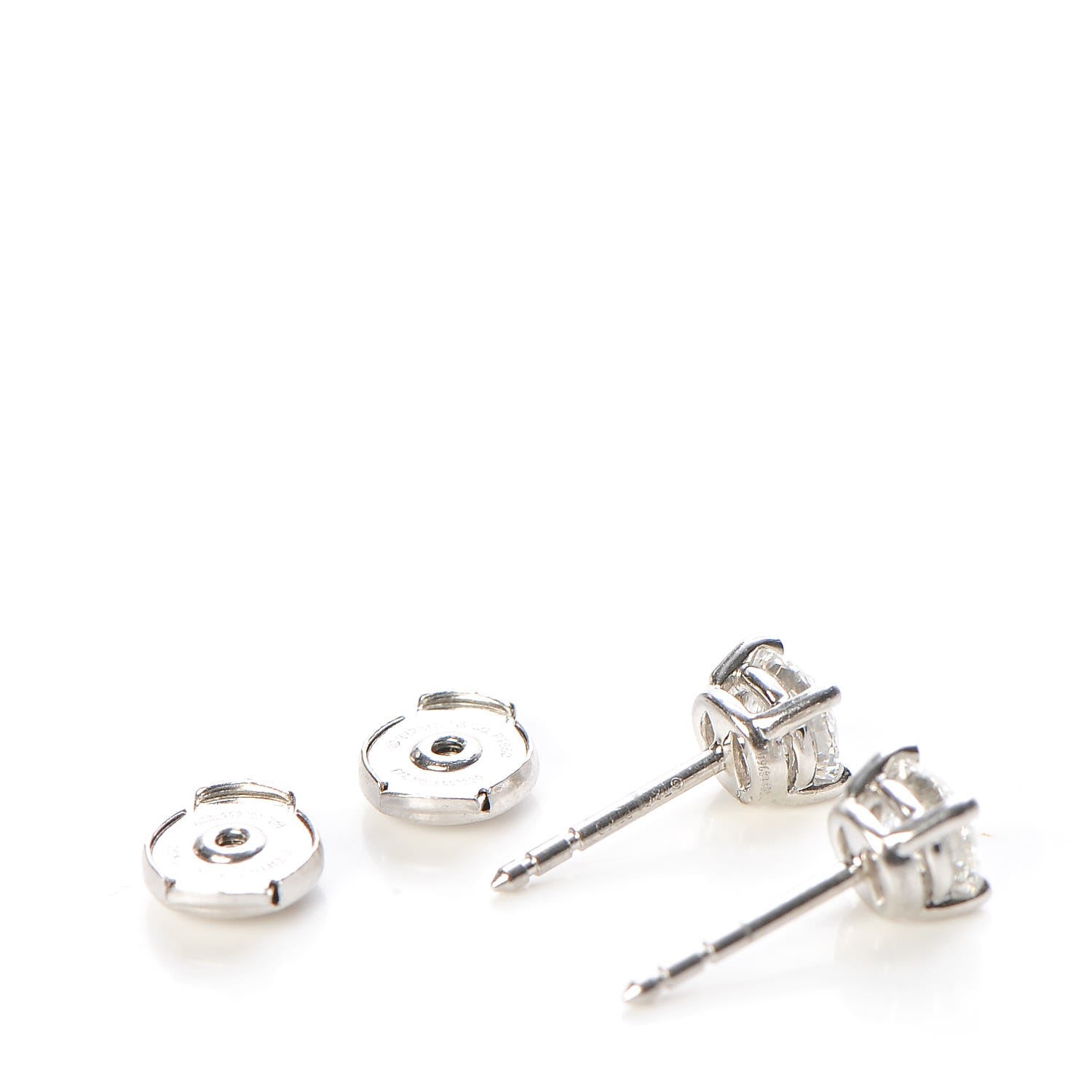 Tiffany Platinum Diamond 1.51ctw Solitaire Earrings 3 of 5
