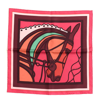Hermes Silk Gavroche Robe Du Soir Pop DJ Scarf 45 Rose Indien Rouge Vert 1 of 5