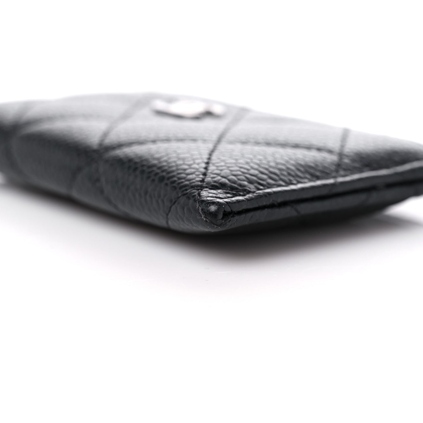 Caviar Quilted Card Holder Black